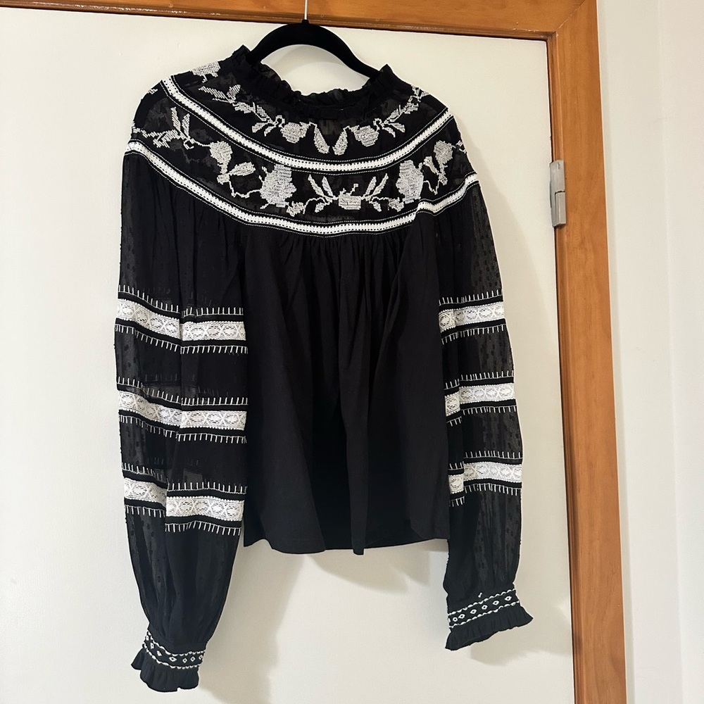 Maeve by Anthropologie Black and White Tunic